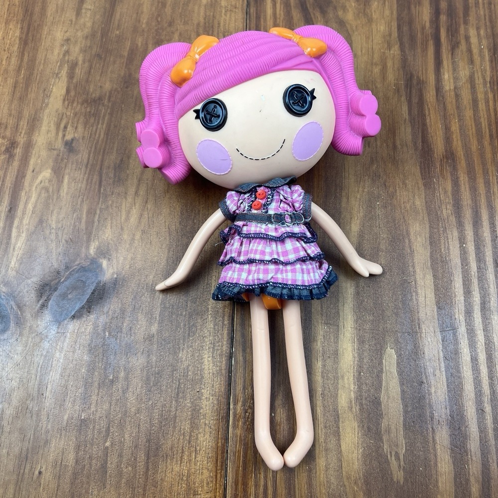 Lalaloopsy Doll 12" Pink Hair Orange Bows Plaid Dress MGA Entertainment 2009